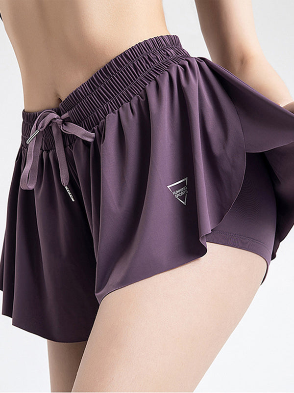 2 in 1 Shorts Yoga Clothes Running Fitness Sports Tennis Skirt Pants Large Size Sports Shorts